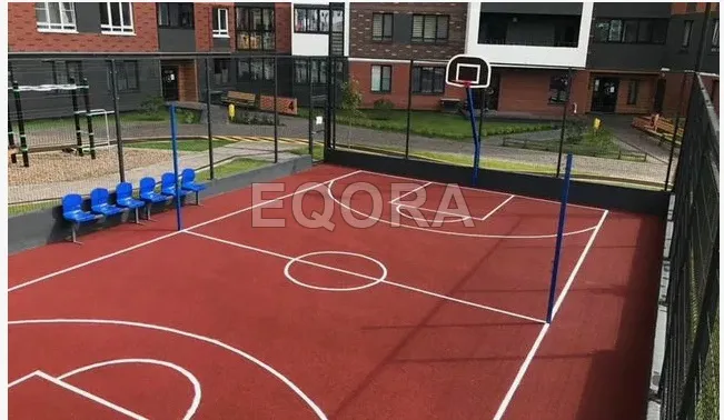 Бесшовное покрытие из резиновой крошки для баскетбольной площадки в Домодедово