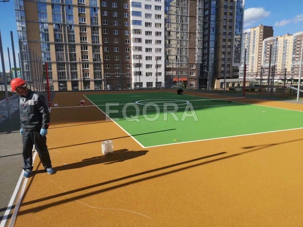 Из чего состоит бесшовное резиновое покрытие в Домодедово?